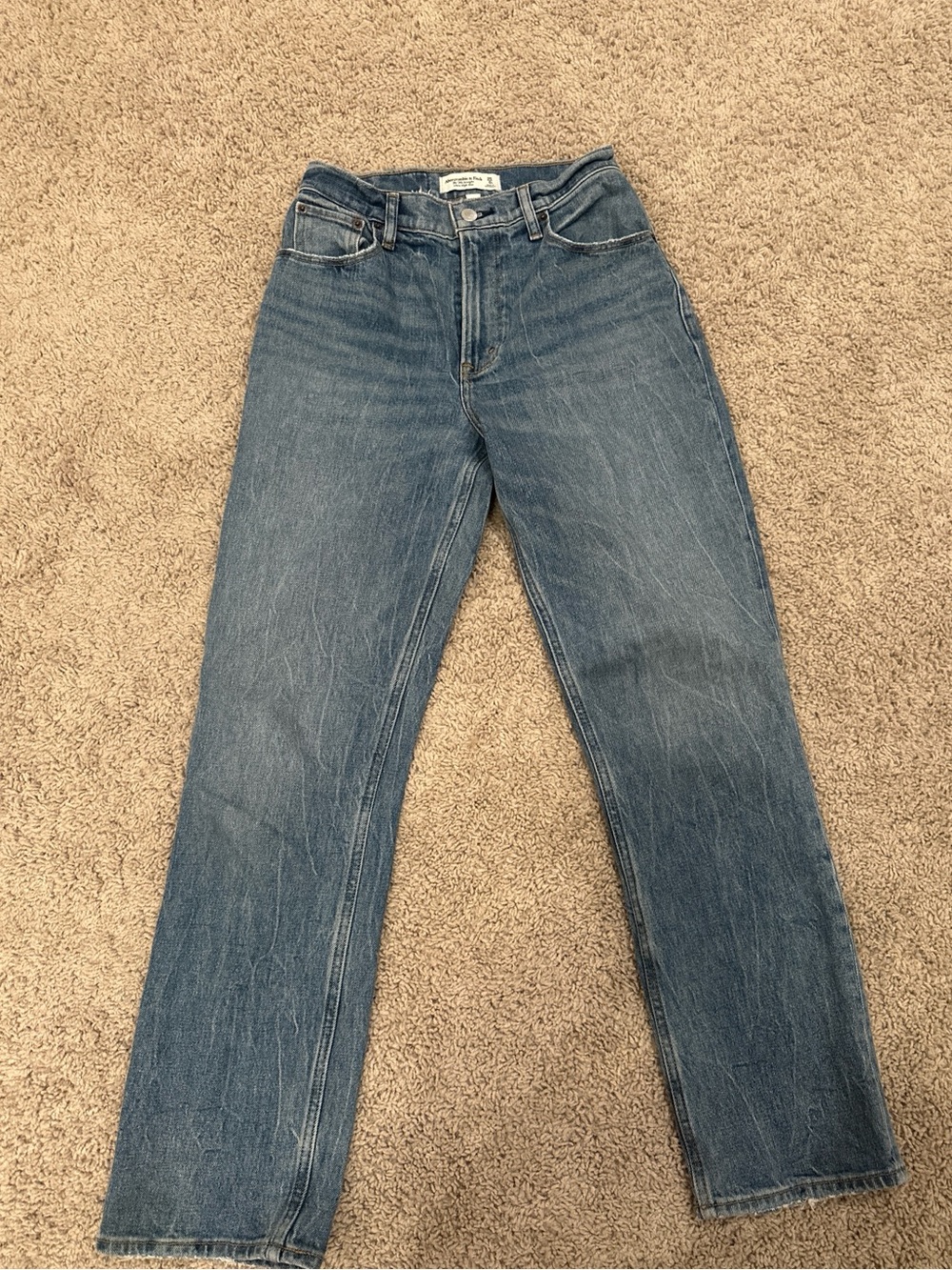 Abercrombie & Fitch Women's Straight Leg Jeans - Blue Wash